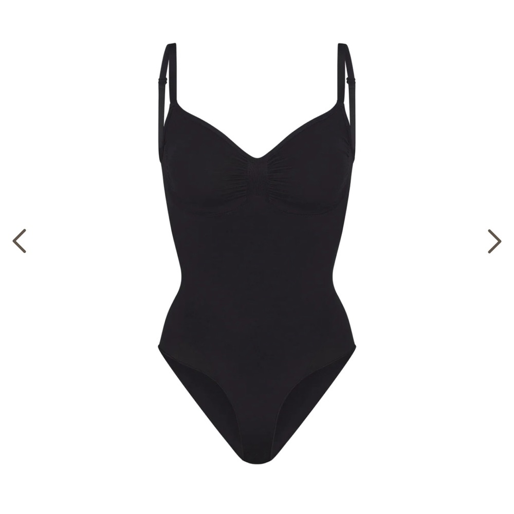 SKIMS Seamless Sculpt Brief Bodysuit in Onyx